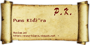 Puns Klára névjegykártya